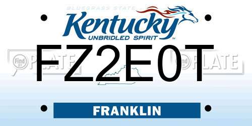 FZ2E0T Kentucky License Plate