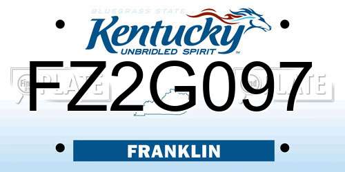 FZ2G097 Kentucky License Plate