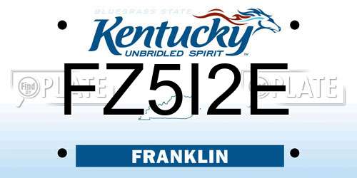 FZ5I2E Kentucky License Plate