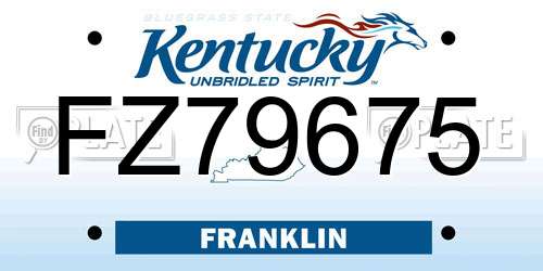 FZ79675 Kentucky License Plate