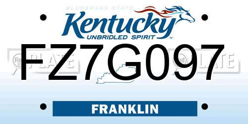 FZ7G097 Kentucky License Plate