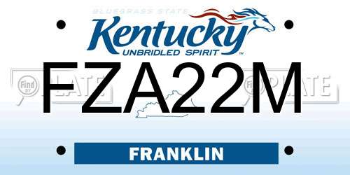 FZA22M Kentucky License Plate