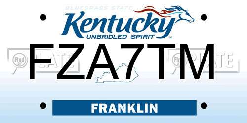 FZA7TM Kentucky License Plate