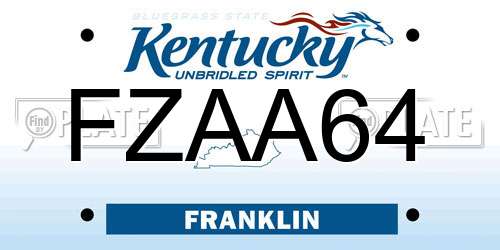 FZAA64 Kentucky License Plate
