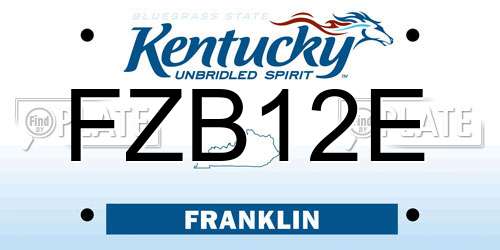 FZB12E Kentucky License Plate