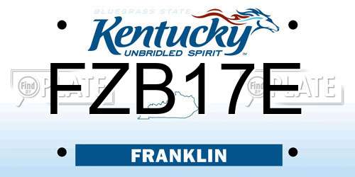 FZB17E Kentucky License Plate