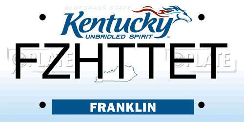 FZHTTET Kentucky License Plate