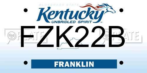 FZK22B Kentucky License Plate