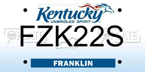 FZK22S Kentucky License Plate
