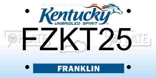 FZKT25 Kentucky License Plate