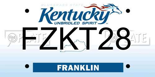 FZKT28 Kentucky License Plate