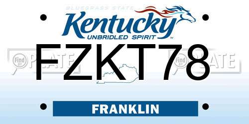 FZKT78 Kentucky License Plate
