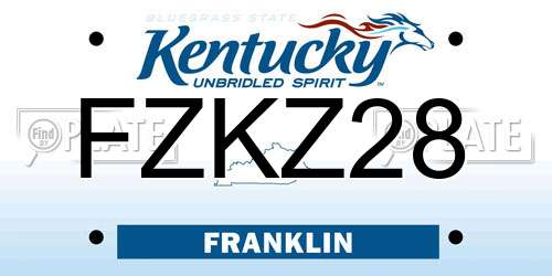 FZKZ28 Kentucky License Plate