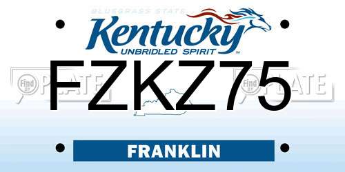 FZKZ75 Kentucky License Plate