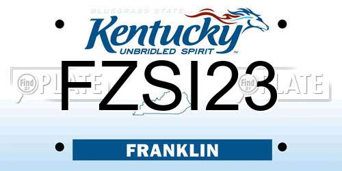 FZSI23 Kentucky License Plate