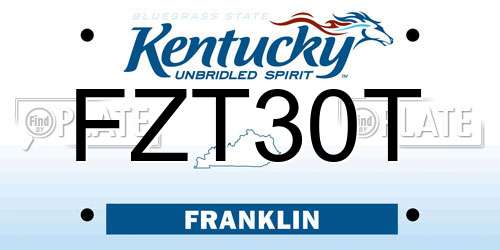 FZT30T Kentucky License Plate