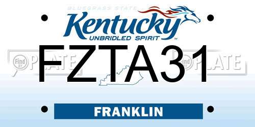 FZTA31 Kentucky License Plate