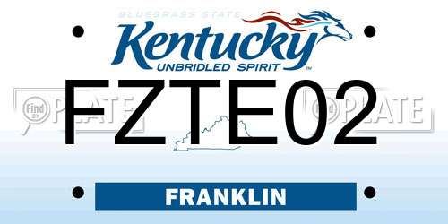 FZTE02 Kentucky License Plate