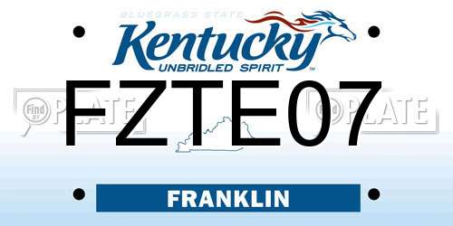 FZTE07 Kentucky License Plate