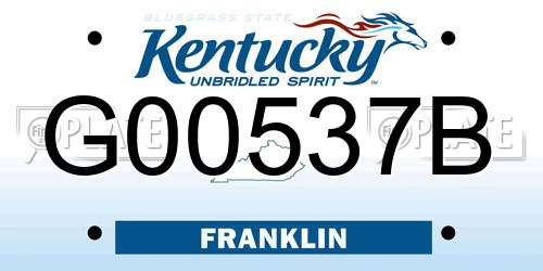 G00537B Kentucky License Plate