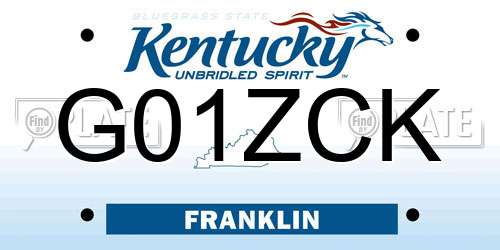 G01ZCK Kentucky License Plate