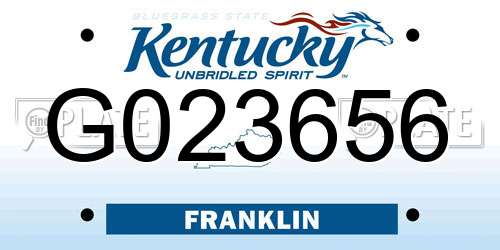 G023656 Kentucky License Plate