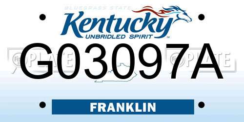 G03097A Kentucky License Plate