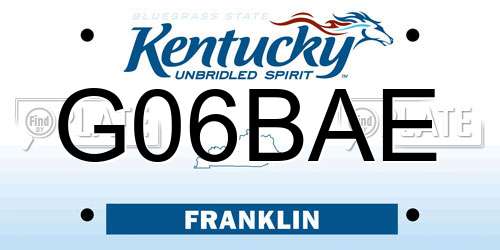 G06BAE Kentucky License Plate