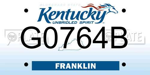 G0764B Kentucky License Plate