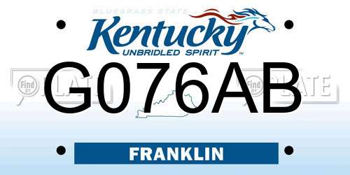 G076AB Kentucky License Plate
