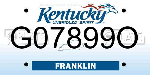 G07899O Kentucky License Plate