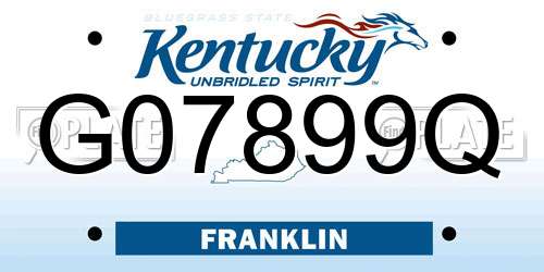 G07899Q Kentucky License Plate