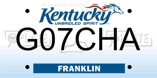 G07CHA Kentucky License Plate