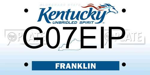 G07EIP Kentucky License Plate