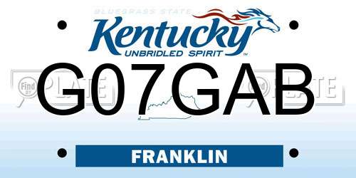 G07GAB Kentucky License Plate