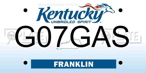 G07GAS Kentucky License Plate