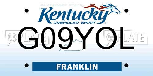G09YOL Kentucky License Plate