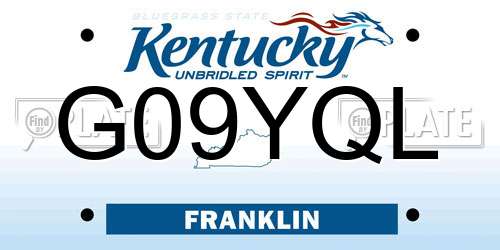 G09YQL Kentucky License Plate
