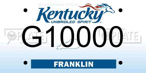 G10000 Kentucky License Plate