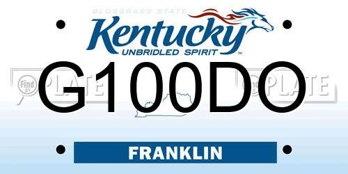 G100DO Kentucky License Plate