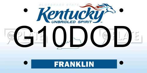G10DOD Kentucky License Plate