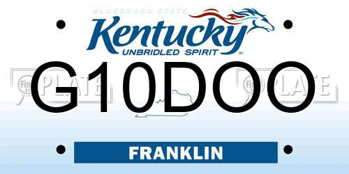 G10DOO Kentucky License Plate