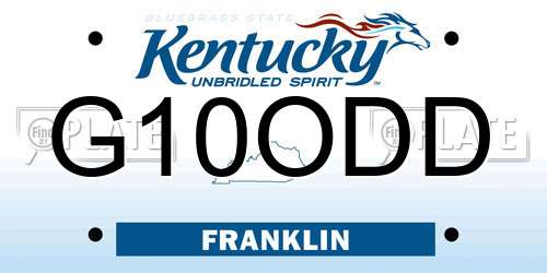 G10ODD Kentucky License Plate