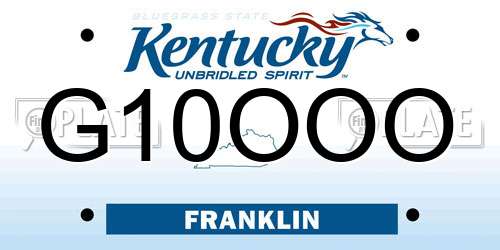 G10OOO Kentucky License Plate