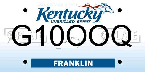 G10OOQ Kentucky License Plate