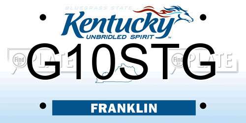 G10STG Kentucky License Plate