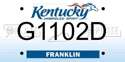 G1102D Kentucky License Plate
