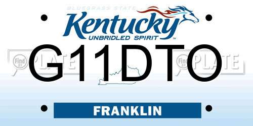 G11DTO Kentucky License Plate
