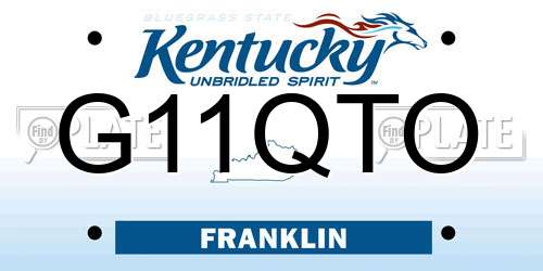 G11QTO Kentucky License Plate