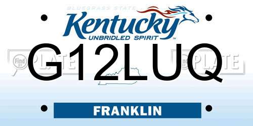 G12LUQ Kentucky License Plate